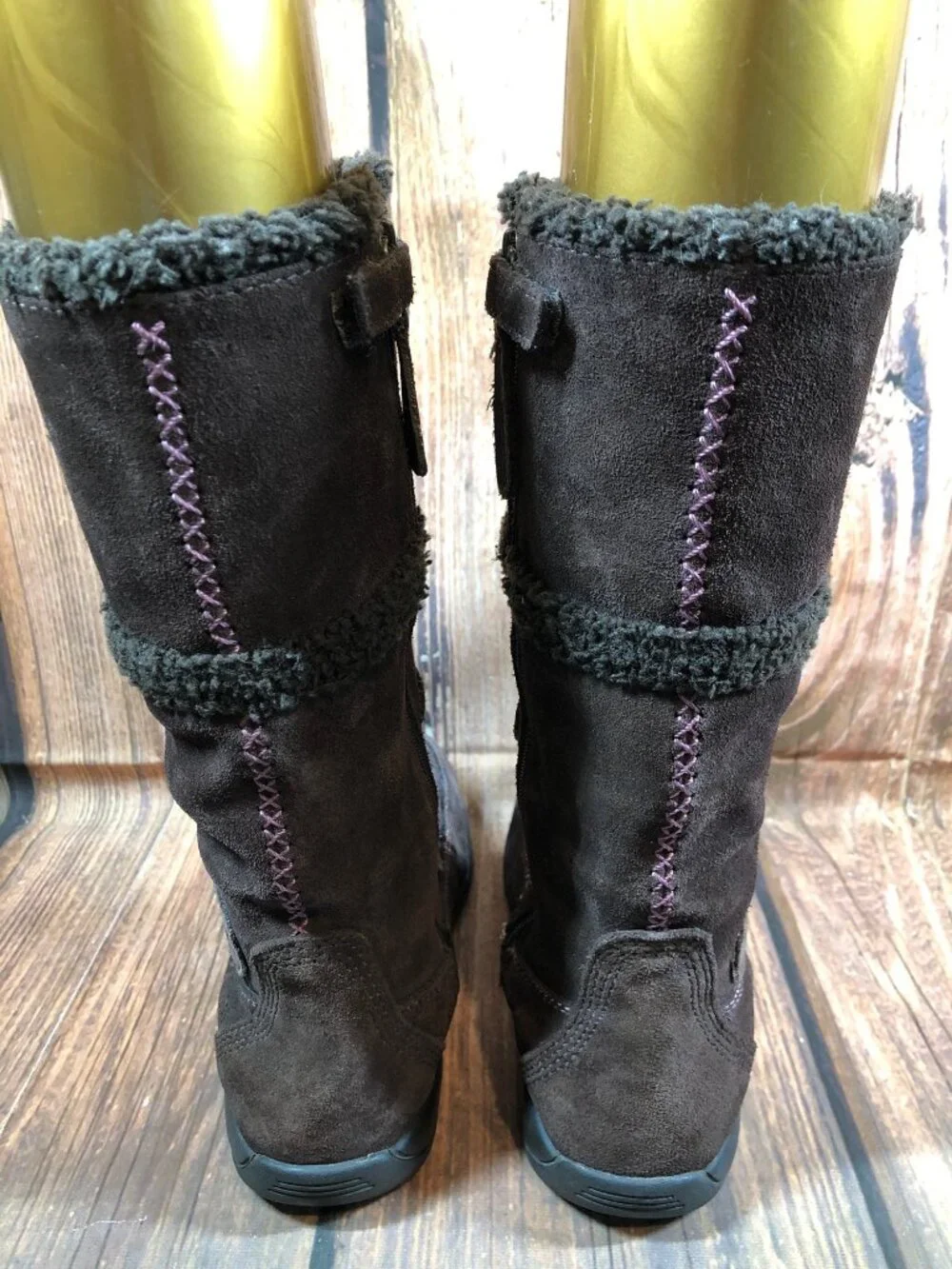 Timberland Girls Kids 4.5 /37  Moorland Hollace Brown Leather Suede Boots